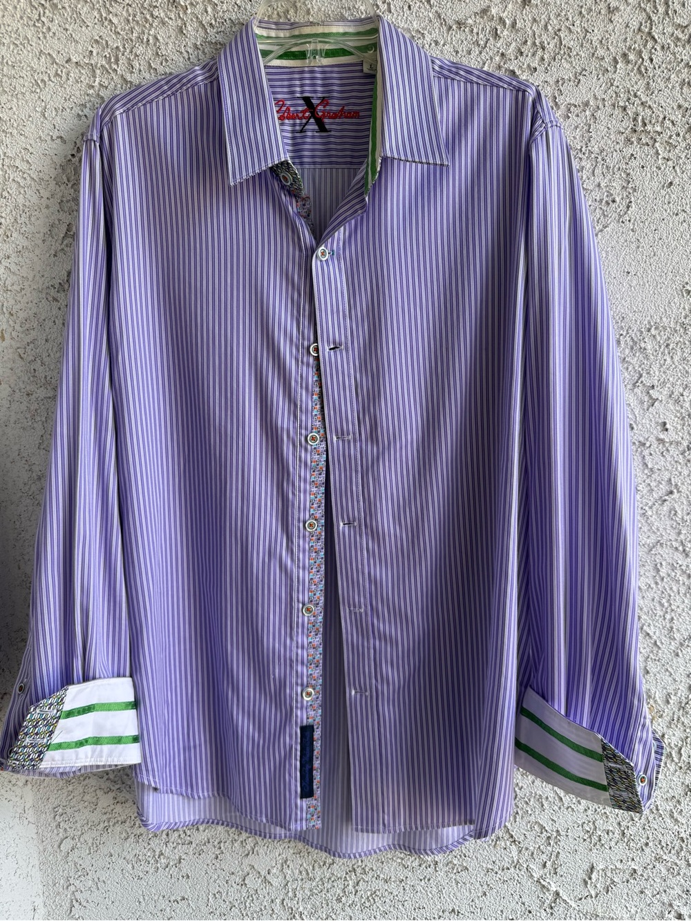 Robert Graham Purple Stripe Button-Up Dress Shirt